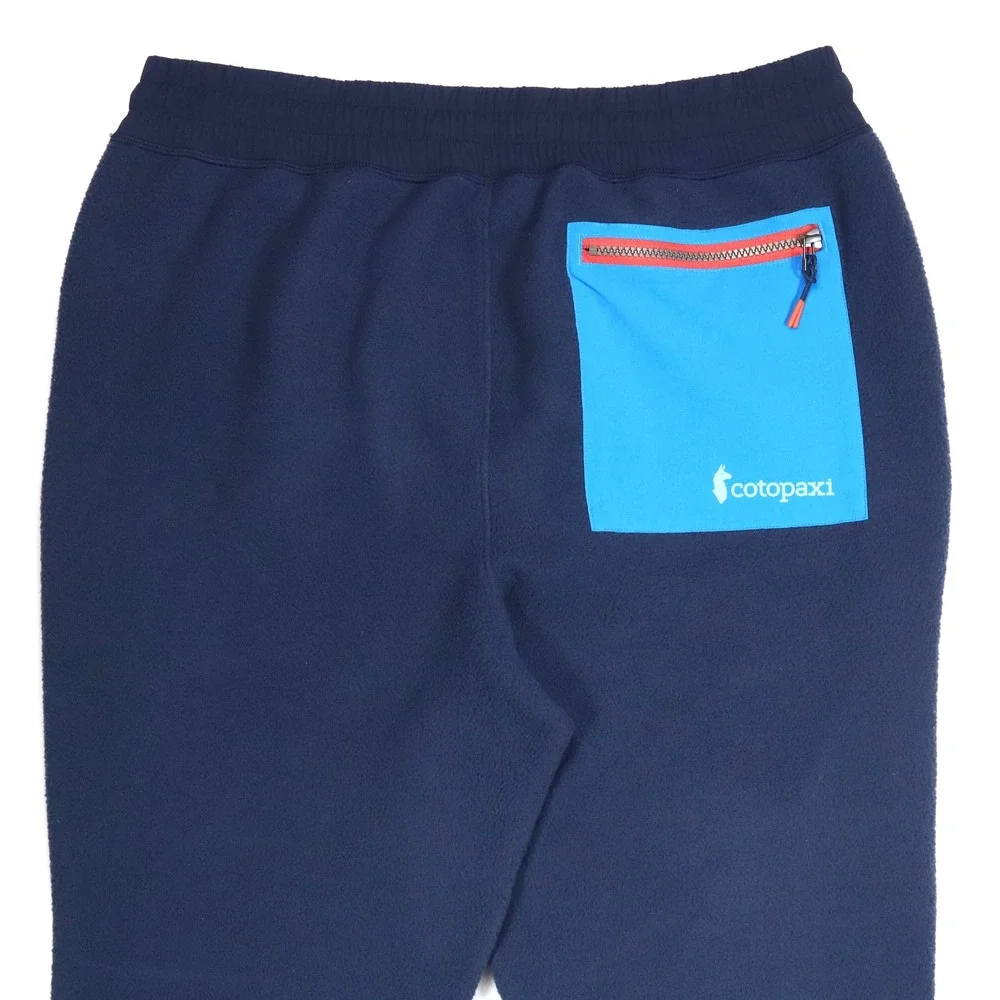 Cotopaxi Fleece Joggers Mens Medium Navy Blue Tapered Knee Overlay Hiking Pants